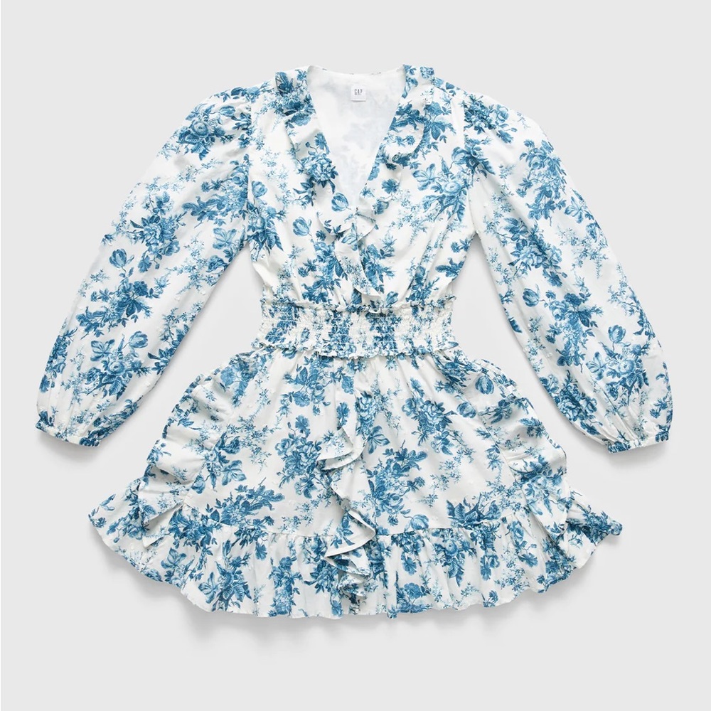 NWT Gap X LoveShackFancy Floral Mini Dress in Blue Floral